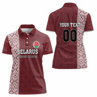 Custom Belarus Football Women Polo Shirt The White Wings Red Version