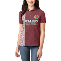 Custom Belarus Football Women Polo Shirt The White Wings Red Version