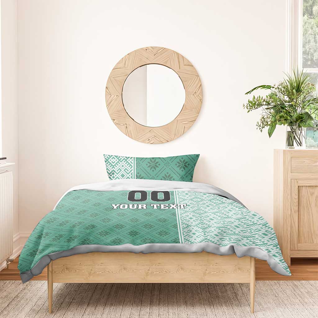 Custom Belarus Football Bedding Set The White Wings Green Version