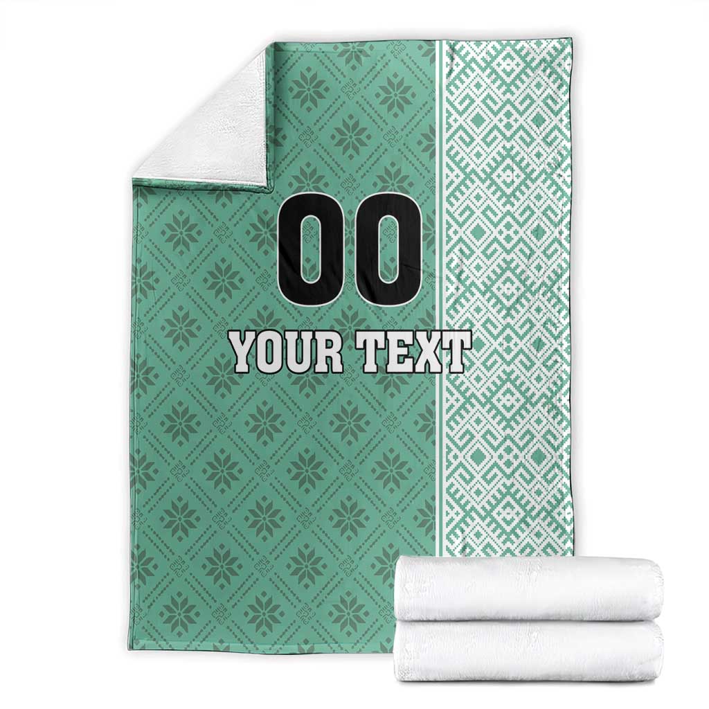Custom Belarus Football Blanket The White Wings Green Version