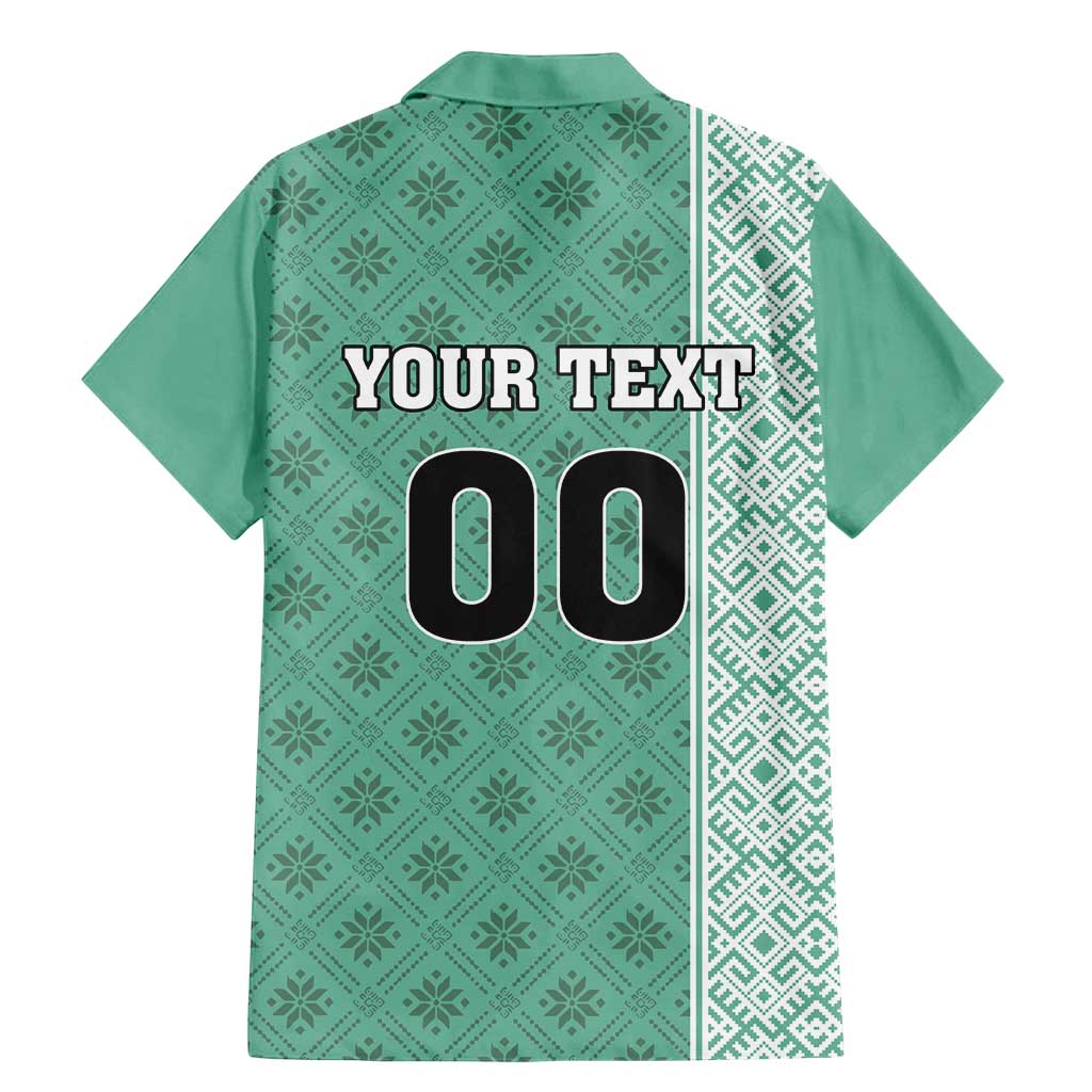 Custom Belarus Football Family Matching Mermaid Dress and Hawaiian Shirt The White Wings Green Version