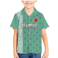 Custom Belarus Football Family Matching Mermaid Dress and Hawaiian Shirt The White Wings Green Version