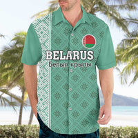 Custom Belarus Football Hawaiian Shirt The White Wings Green Version