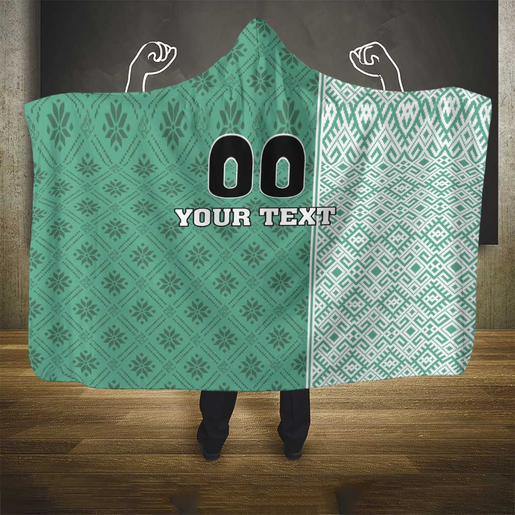 Custom Belarus Football Hooded Blanket The White Wings Green Version