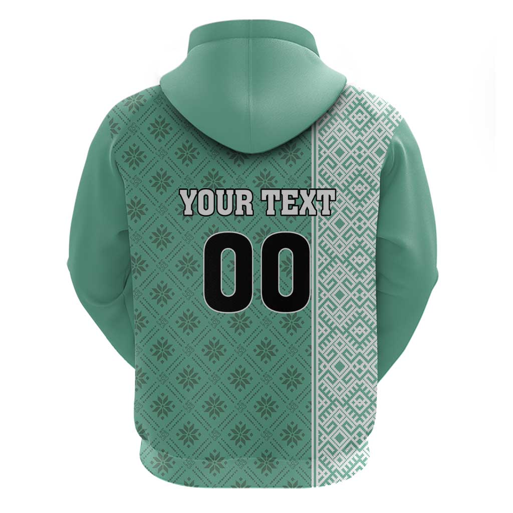 Custom Belarus Football Hoodie The White Wings Green Version