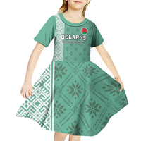 Custom Belarus Football Kid Short Sleeve Dress The White Wings Green Version