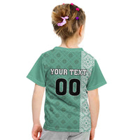 Custom Belarus Football Kid T Shirt The White Wings Green Version