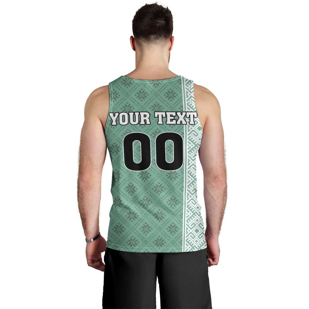 Custom Belarus Football Men Tank Top The White Wings Green Version