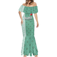 Custom Belarus Football Mermaid Dress The White Wings Green Version