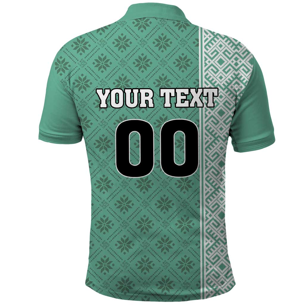 Custom Belarus Football Polo Shirt The White Wings Green Version