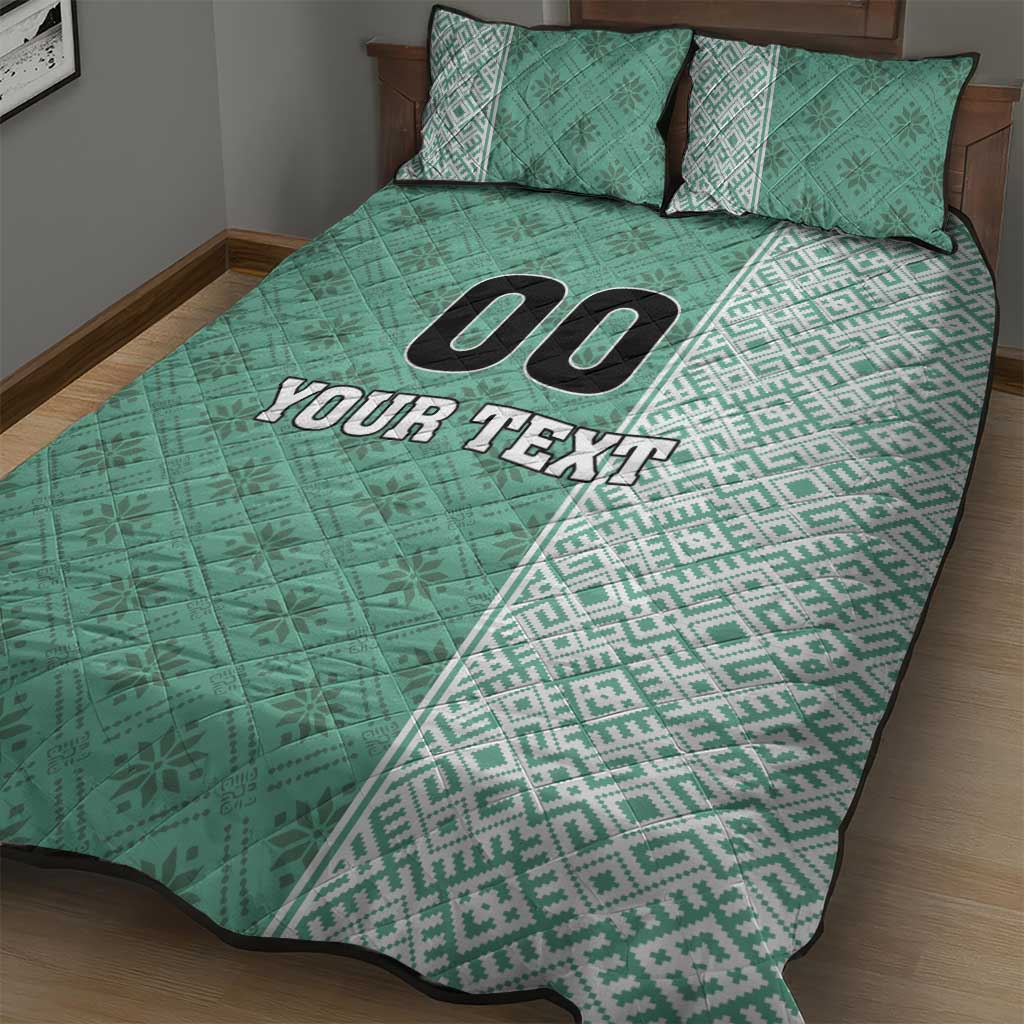 Custom Belarus Football Quilt Bed Set The White Wings Green Version