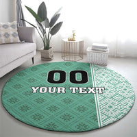 Custom Belarus Football Round Carpet The White Wings Green Version