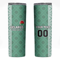 Custom Belarus Football Skinny Tumbler The White Wings Green Version