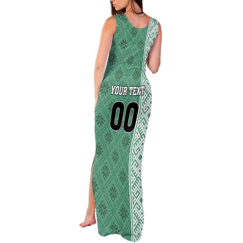 Custom Belarus Football Tank Maxi Dress The White Wings Green Version
