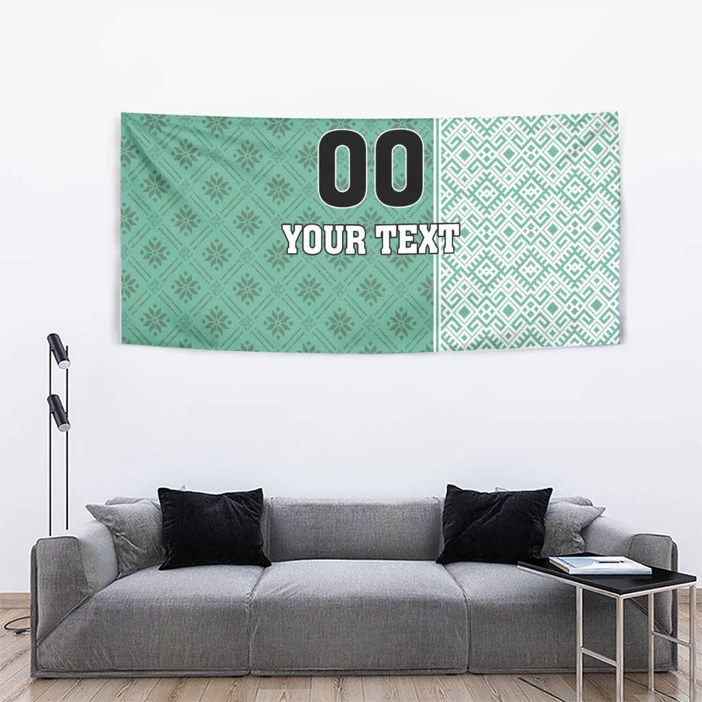 Custom Belarus Football Tapestry The White Wings Green Version