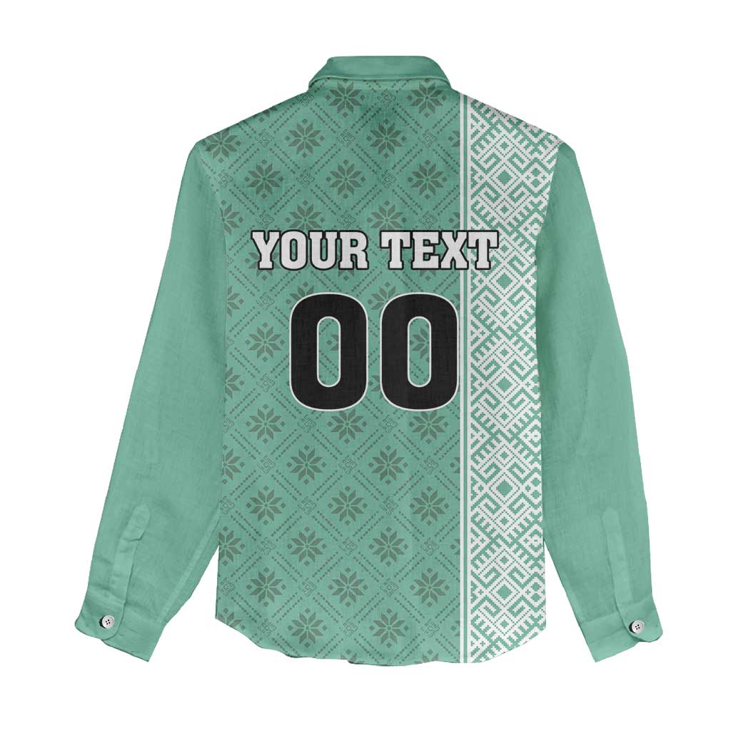 Custom Belarus Football Women Casual Shirt The White Wings Green Version