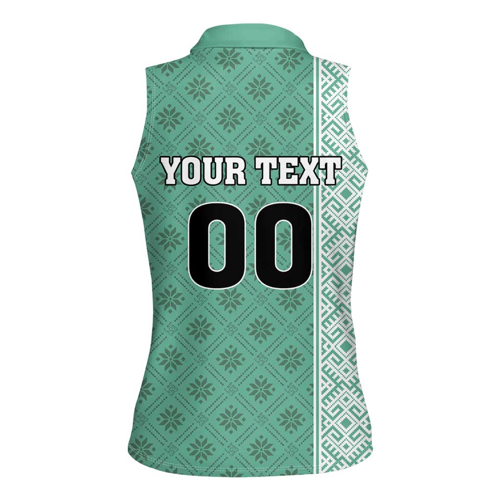 Custom Belarus Football Women Sleeveless Polo Shirt The White Wings Green Version