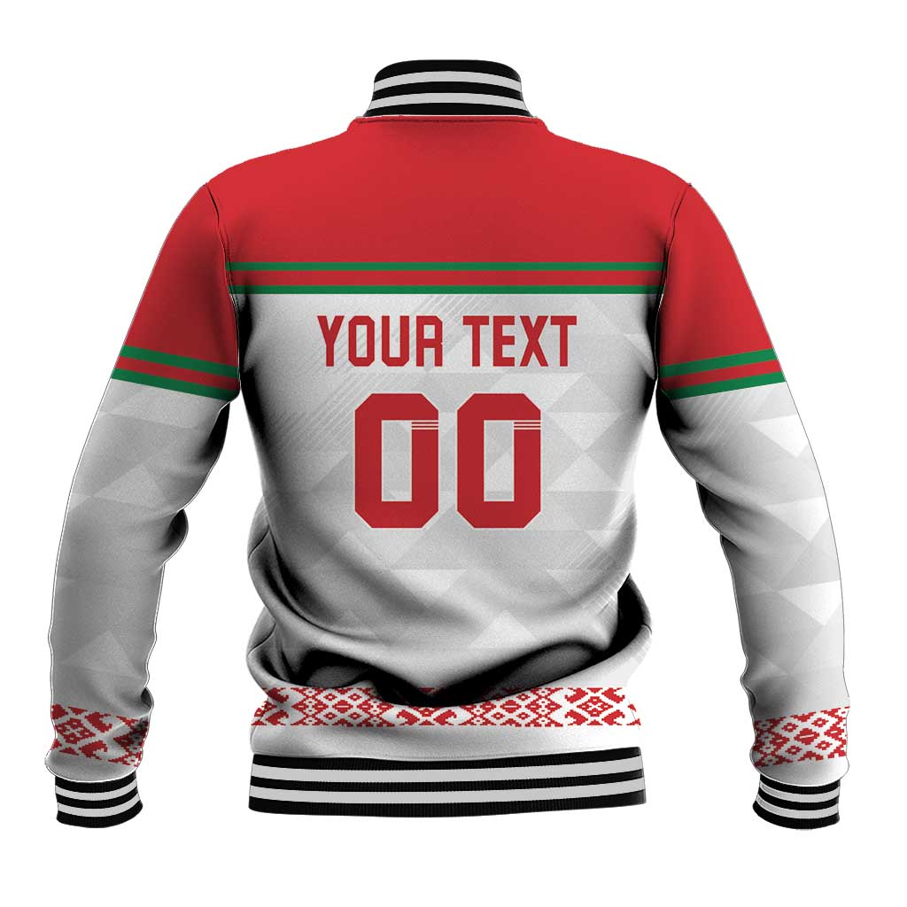 Custom Belarus Ice Hockey Baseball Jacket 2025 Go Bisons White Version