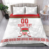 Custom Belarus Ice Hockey Bedding Set 2025 Go Bisons White Version