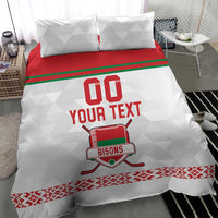 Custom Belarus Ice Hockey Bedding Set 2025 Go Bisons White Version