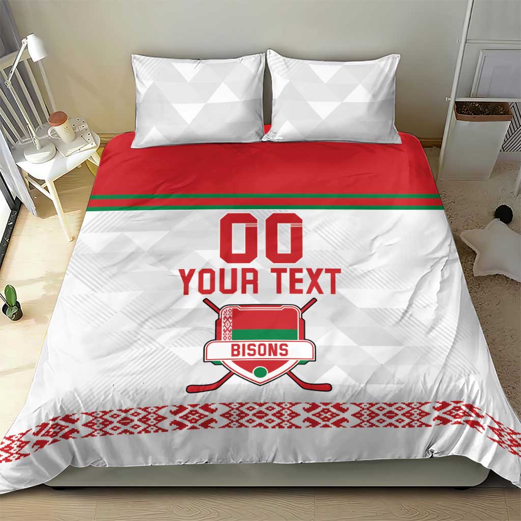 Custom Belarus Ice Hockey Bedding Set 2025 Go Bisons White Version