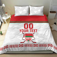Custom Belarus Ice Hockey Bedding Set 2025 Go Bisons White Version