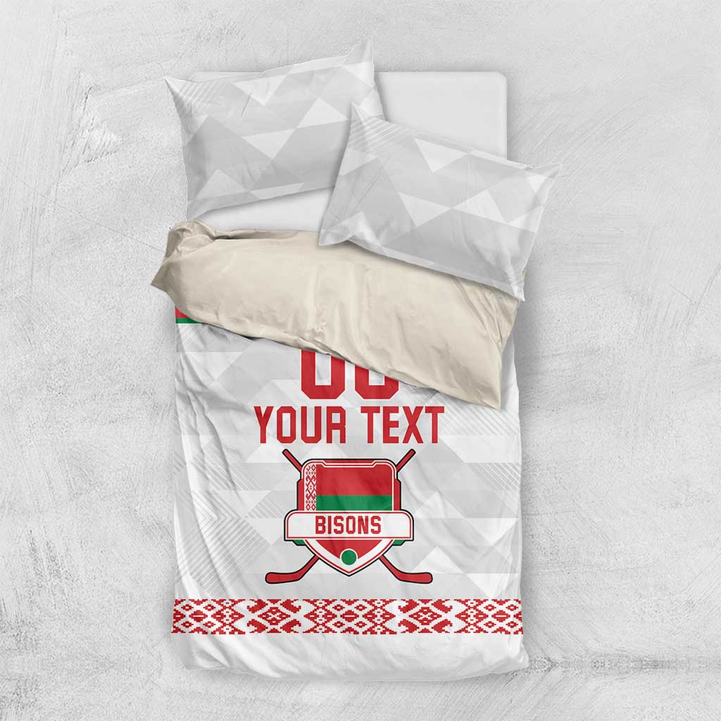 Custom Belarus Ice Hockey Bedding Set 2025 Go Bisons White Version