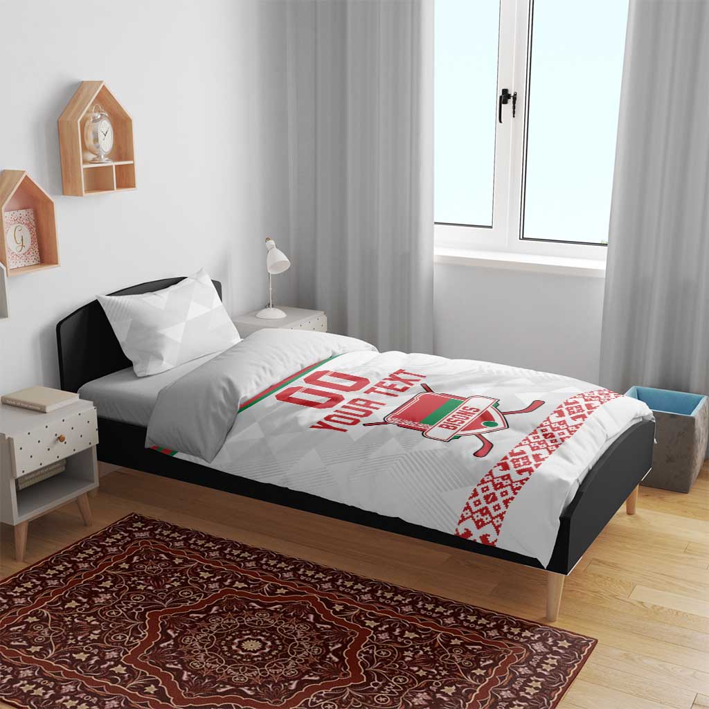 Custom Belarus Ice Hockey Bedding Set 2025 Go Bisons White Version