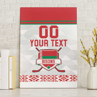 Custom Belarus Ice Hockey Canvas Wall Art 2025 Go Bisons White Version