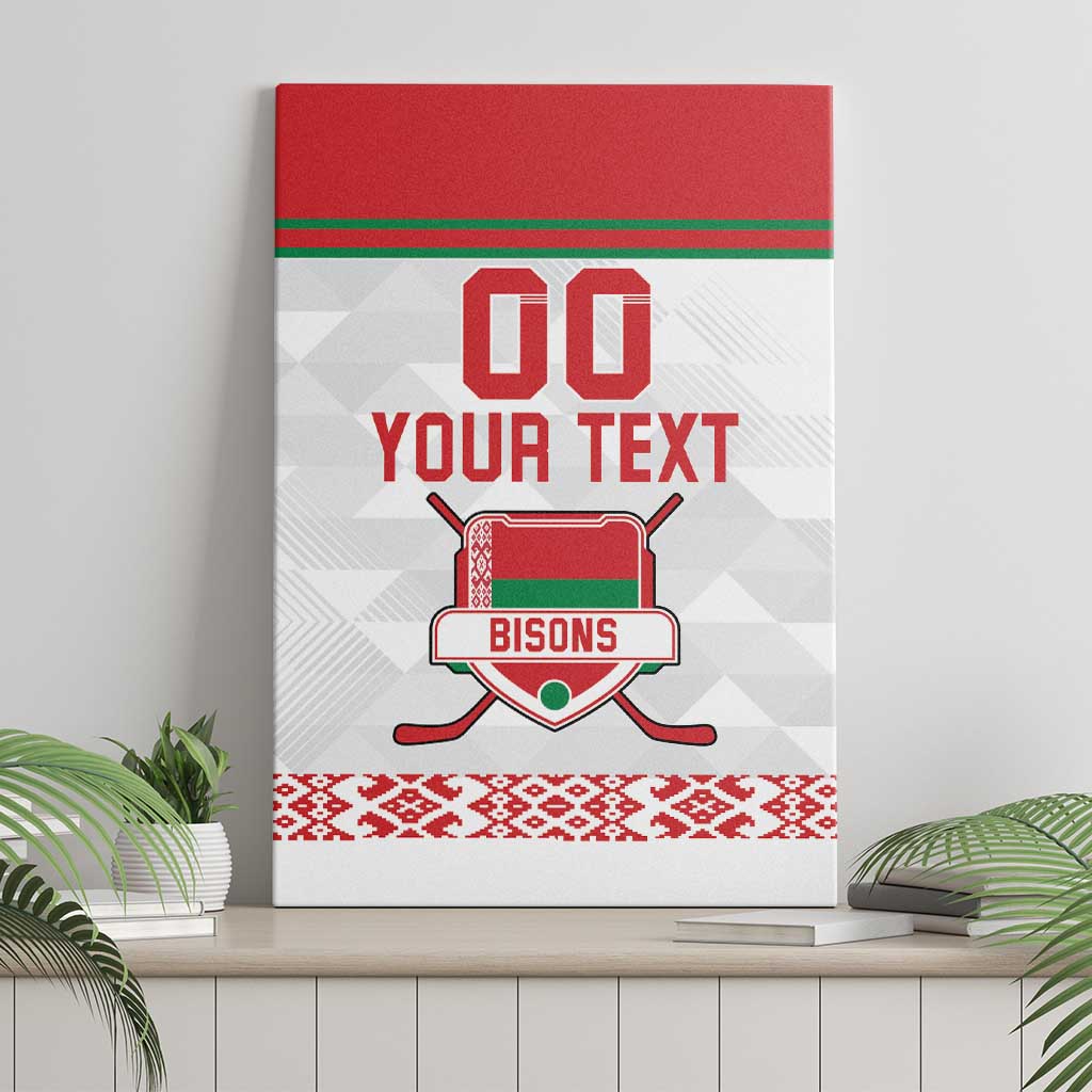 Custom Belarus Ice Hockey Canvas Wall Art 2025 Go Bisons White Version