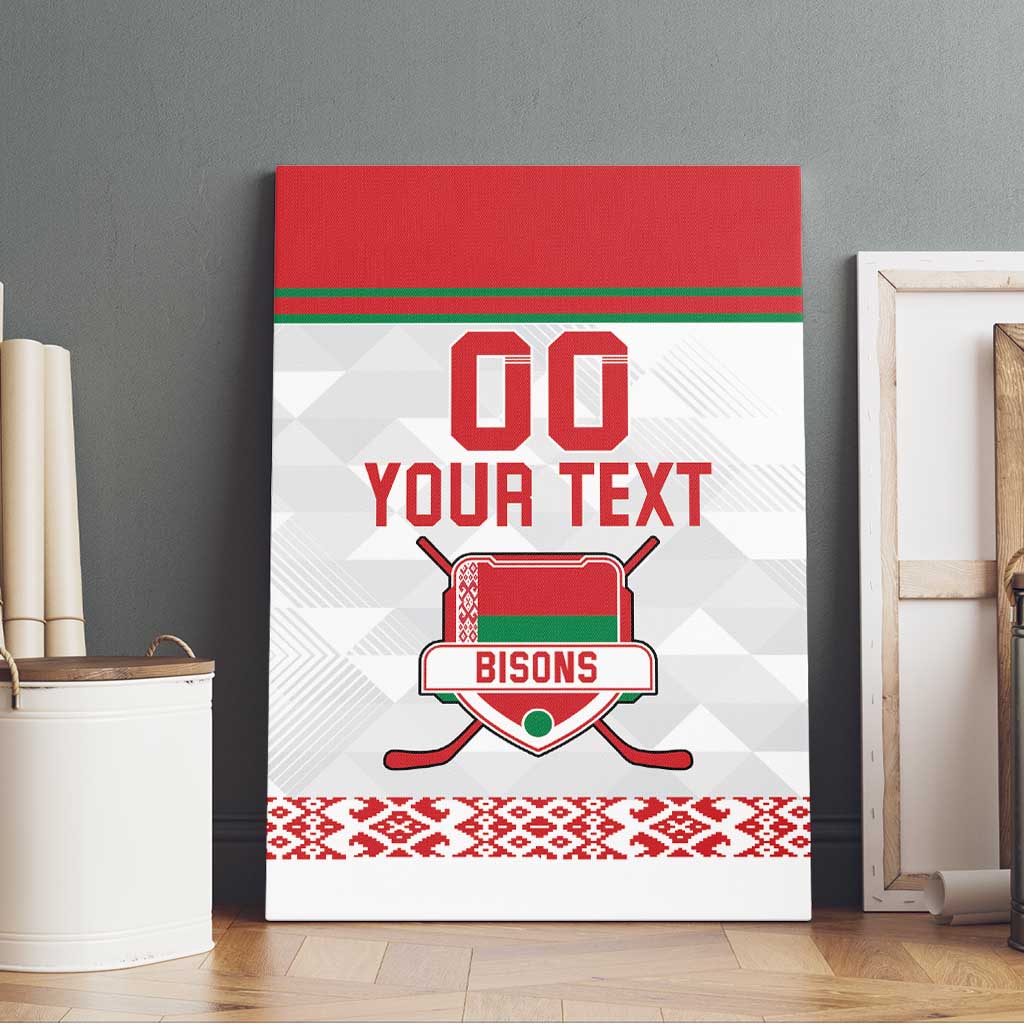 Custom Belarus Ice Hockey Canvas Wall Art 2025 Go Bisons White Version