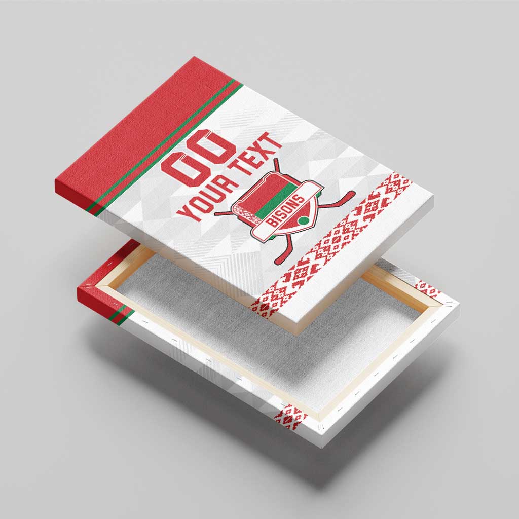 Custom Belarus Ice Hockey Canvas Wall Art 2025 Go Bisons White Version