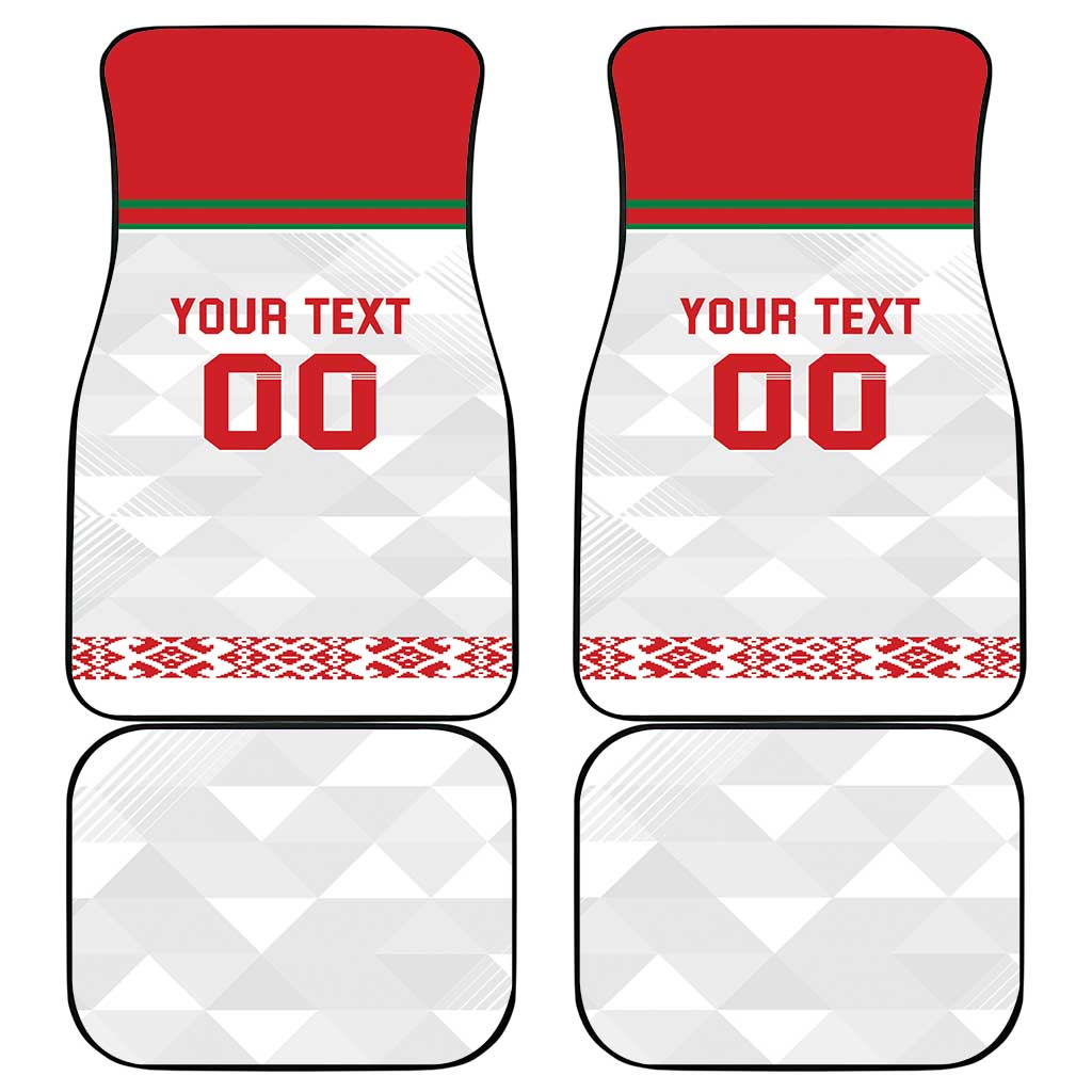 Custom Belarus Ice Hockey Car Mats 2025 Go Bisons White Version