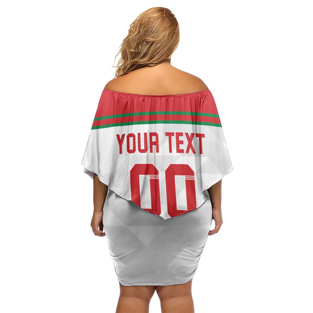 Custom Belarus Ice Hockey Family Matching Off Shoulder Short Dress and Hawaiian Shirt 2025 Go Bisons White Version