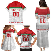 Custom Belarus Ice Hockey Family Matching Puletasi and Hawaiian Shirt 2025 Go Bisons White Version