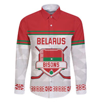 Custom Belarus Ice Hockey Family Matching Short Sleeve Bodycon Dress and Hawaiian Shirt 2025 Go Bisons White Version