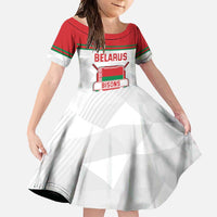 Custom Belarus Ice Hockey Family Matching Summer Maxi Dress and Hawaiian Shirt 2025 Go Bisons White Version