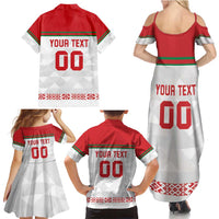 Custom Belarus Ice Hockey Family Matching Summer Maxi Dress and Hawaiian Shirt 2025 Go Bisons White Version
