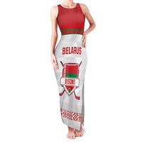 Custom Belarus Ice Hockey Family Matching Tank Maxi Dress and Hawaiian Shirt 2025 Go Bisons White Version