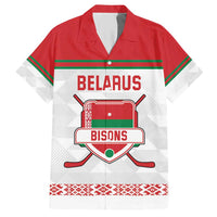 Custom Belarus Ice Hockey Hawaiian Shirt 2025 Go Bisons White Version