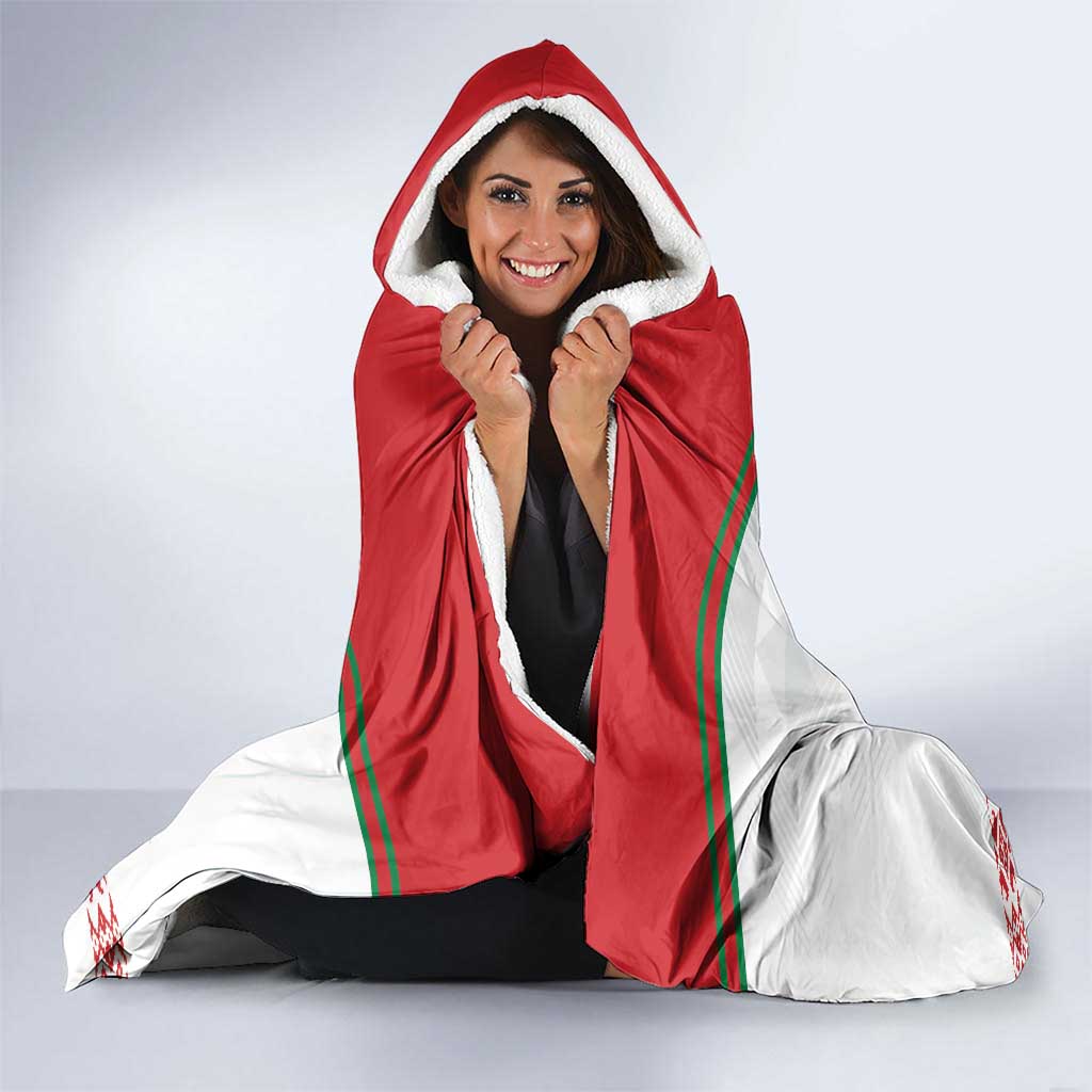 Custom Belarus Ice Hockey Hooded Blanket 2025 Go Bisons White Version