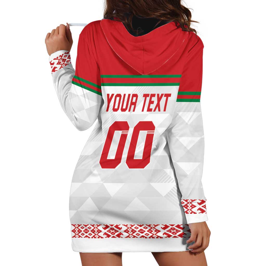 Custom Belarus Ice Hockey Hoodie Dress 2025 Go Bisons White Version