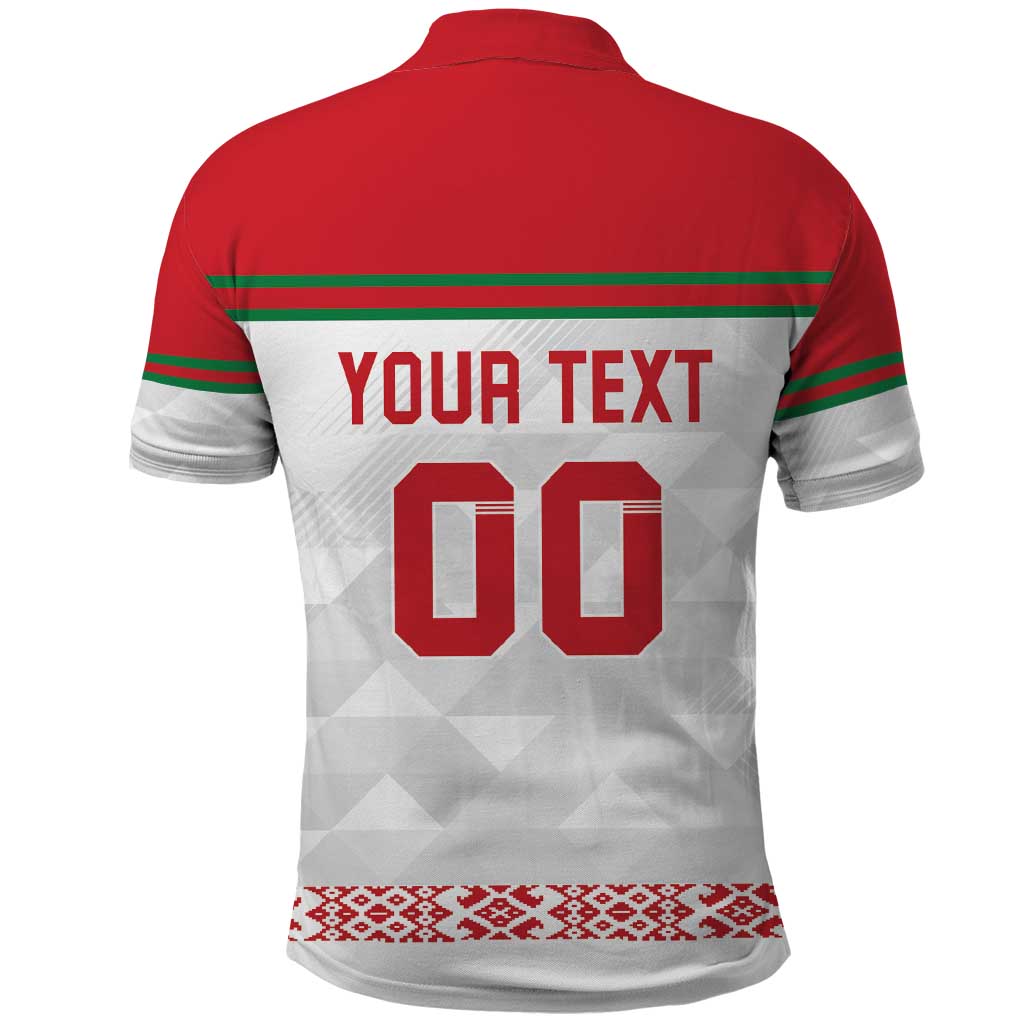 Custom Belarus Ice Hockey Polo Shirt 2025 Go Bisons White Version