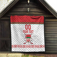 Custom Belarus Ice Hockey Quilt 2025 Go Bisons White Version