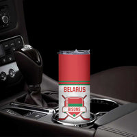 Custom Belarus Ice Hockey Skinny Tumbler 2025 Go Bisons White Version