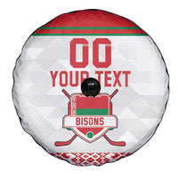 Custom Belarus Ice Hockey Spare Tire Cover 2025 Go Bisons White Version