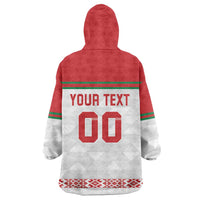 Custom Belarus Ice Hockey Wearable Blanket Hoodie 2025 Go Bisons White Version