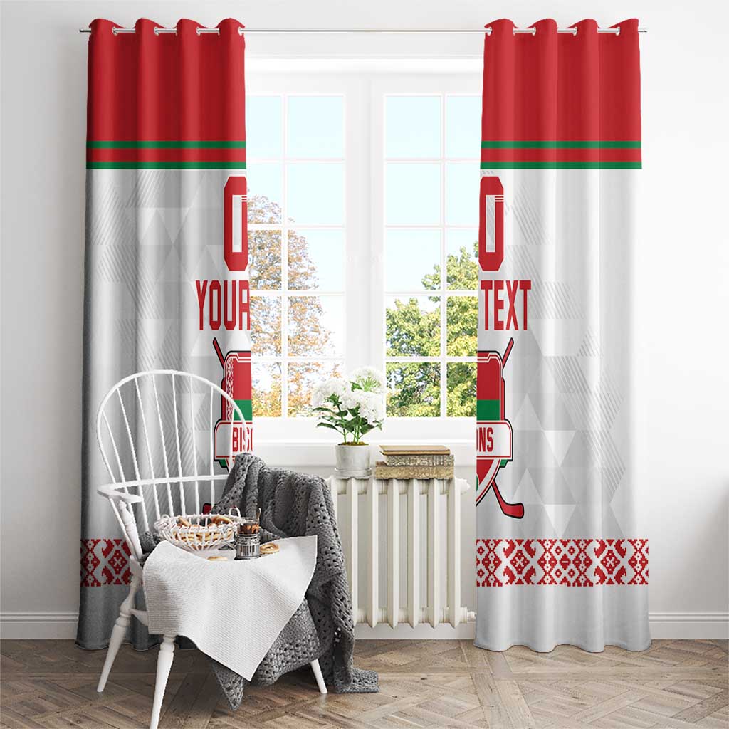 Custom Belarus Ice Hockey Window Curtain 2025 Go Bisons White Version