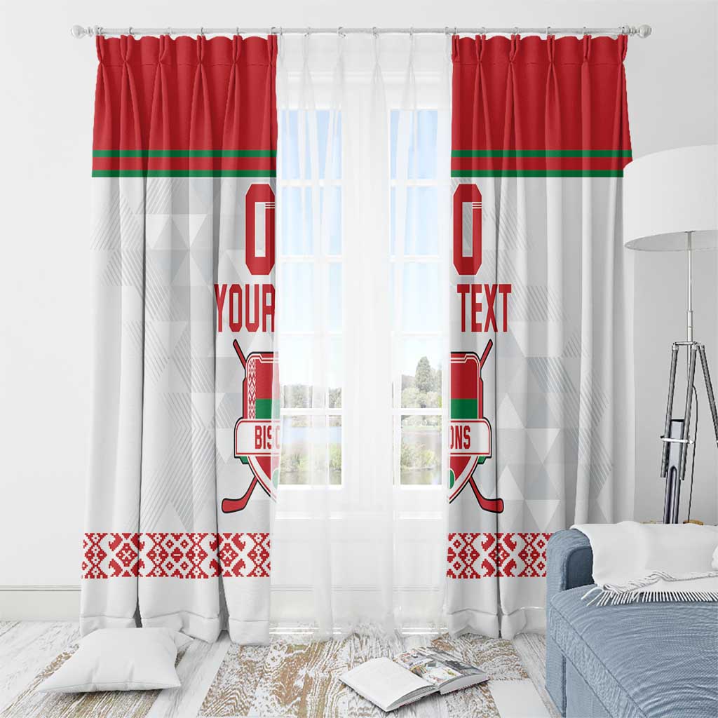 Custom Belarus Ice Hockey Window Curtain 2025 Go Bisons White Version