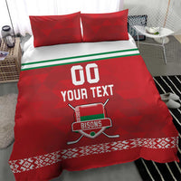 Custom Belarus Ice Hockey Bedding Set 2025 Go Bisons Red Version